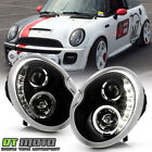 Black 2002-2006 Mini Cooper Projector Headlights w/DRL LED Daytime Running Lamps (For: Mini)