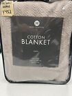 Hotel Collection Egyptian Cotton Twin Blanket Mercury / Taupe Preowned