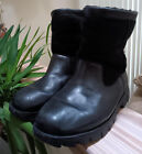 Men’s UGG Australia Beacon Black Leather Shearling Lined Boots 5485 Lug Sole - 9