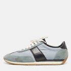 Tom Ford Blue Suede and Fabric Low Top Sneakers Size 42