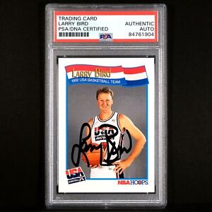 1991-1992 NBA Hoops USA 🔥 Larry Bird #576 - Dream Team Autograph 🔥 PSA AUTO