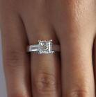 0.5 Ct Cathedral 4 Prong Princess Cut Diamond Engagement Ring SI1 G Treated
