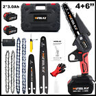 6/4in Mini Handheld Electric Chainsaw Cordless Chains Saw 800W W/2 Battery Power