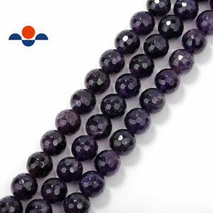 Natural Amethyst Faceted Round Beads 6mm 8mm 10mm 12mm 15.5