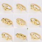 Gold Plated 12 Constellation Zodiac Adjustable Ring Women Couple Jewelry Gift