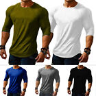 ✿Men's Bodybuilding Gym Workout T-Shirt Muscle Shaper Sport Fitness Active Tee Q
