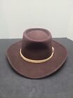 Shepler Western Cowboy Hat 100% Wool Brown Size 7 1/2