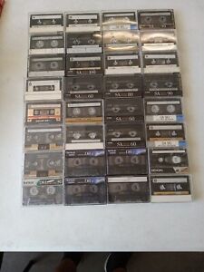 Lot Of 32 USED Vintage Maxell 90-Fuji And TDK  Cassette Tapes Sold As Blank
