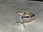 1Ct Lab Created Diamond Radiant Cut Women Engagement Rings 14K White Gold Plated