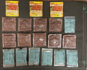 Mix of 19 Pouches of MRE entrees, sides, desserts (First Inspection 2023/2024)