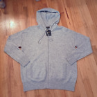 Charter Club 2 ply 100% Cashmere Ice Grey Heather Zip-Up Hoodie Sweater Jacket L