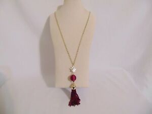 Inc International Concepts Crystal and Tassel Long Necklace S145 $34