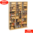 Multimedia Storage Cabinet Stand Tower DVD CD Rack Shelf Organizer Media Book