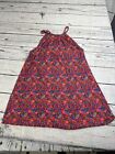 ARTISAN NY Swing Dress Medium High Neck Red Floral Print Lined