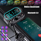 Car Wireless Bluetooth 5.0 FM Transmitter Adapter Radio AUX USB LED Music Player