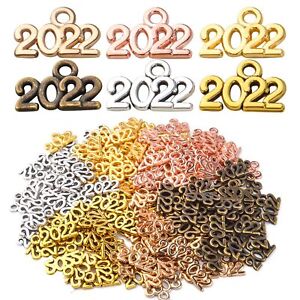 150pcs 2022 Year Charms Pendant Alloy Year Letter Charms 2022 jewelry charms ...