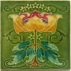ANTIQUE FIREPLACE TILE ART NOUVEAU DESIGN RHODES TILE CO 1908