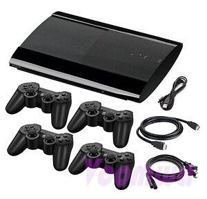PlayStation 3 PS3 Super Slim Console, Pick 1-4 Controllers, 12GB, 250GB or 500GB