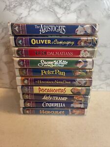 Vintage Lot Of 10 Disney Masterpiece Collection VHS Tapes Tested & Working