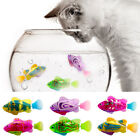 Electric Fish Cat Interactive Toy with Light Water Swimming Robot Fish Pet Toy