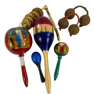 Large Lot of Maracas from Mexico and other Hand Held Percussive Instruments