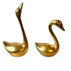 New ListingVintage Pair Brass Swans Geese Small Figurines MCM Mid Century 4”-6”x3”x2”