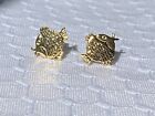 14k Solid Yellow Gold Fish Stud Earrings 1.38g
