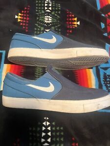 Nike SB Janoski Blue & White Canvas Slip-On Skate Shoes