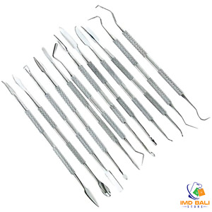 12 Pcs Stainless Steel Clay & Wax Sculpting Tool Set Dental Pottery  Carving