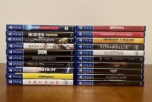 New ListingHUGE PS4 GAME LOT - 20 GAMES - THE LAST OF US, CYBERPUNK, NIOH, GHOST, WITCHER