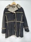 Women's Fjall Suede Fur Trimmed Toggle Front Jacket Sz M