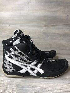 ASICS Split Second 9 Men's Wrestling Shoes size 10.5 Black/Silver/White J203Y