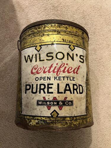 Wilson’s, Wilson & Co. Certified open kettle Pure Lard 50 lb. Tin
