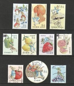 JAPAN 2021 PETER RABBIT FRUITS & VEGETABLE COMP. SET OF 10 STAMPS IN FINE USED
