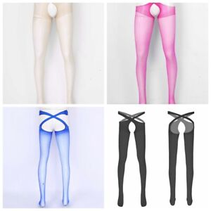 Men Sissy Pantyhose Stockings Open Butt Tights Sexy Underwear Lingerie Nightwear