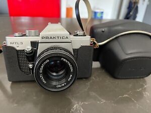 Vintage Praktica MTL3 35mm SLR Film Camera W Pentacon Auto 1.8 50mm Prime Lens