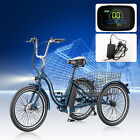 H&ZT 350W 36V Adult Electric Tricycle E-Trike Motorized 7Speeds 3Wheels Basket