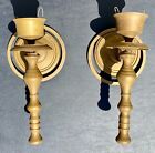 Pair 2 Antique Brass Wall Sconce Set Candle Holder Made In India 9 Inches Bonus