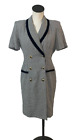 Petite Sophisticate Vintage Blazer Dress size 10 Petite Midi V-Neck Short Sleeve