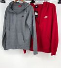 Lot of 2 Nike Gray & Red(NWT) Full Zip Hoodies - Size Men's Medium