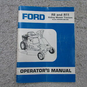 Ford Riding Mower Operators Manual R8 & R11