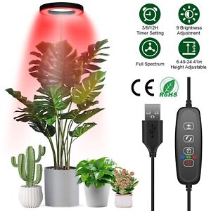 24in Dimmable LED Grow Light with Stand 5W for Indoor Plants Full Spectrum Lamp
