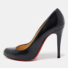 Christian Louboutin Black Leather Simple Pointed Toe Pumps Size 39.5