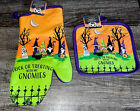 Halloween Gnomes Kitchen Pot Holders and Oven Mitts New Greenbrier Intl Textiles