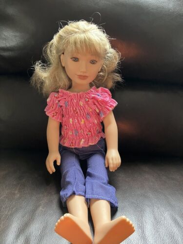 Karito Kids 2006 Kids Give Freckled Jointed Doll Blonde Hair Blue Eyes 21”