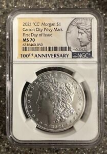 2021 CC Morgan Silver Dollar Coin *** ERROR*** Peace Label  NGC MS 70 FDOI