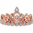 Rose Gold-plated 925 Sterling Silver Princess Crown Ring