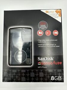 SanDisk Sansa Fuze Black 8 GB Digital Media Player MP3 Player  - New Sealed Box