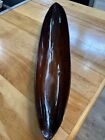 Vtg Large Fruit Bowl Obeche Dark Wood Hand Carved 29 ” L  By Sydney Farmer NY