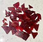 Stained Glass Pieces , Large Shards, Deep Red, 12 oz